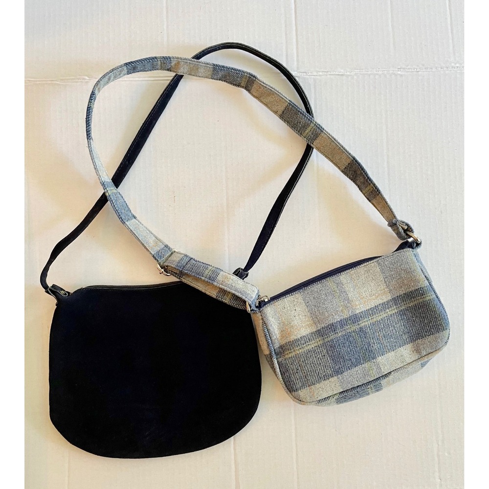 2 Vintage bags Suede and Wool Y2K shoulder bags